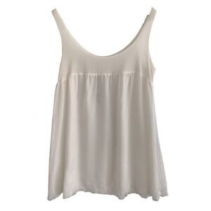 Kristensen Du Nord Tissue Silk Sleeveless Tank Top Ivory Cream Size 0 XS NWT